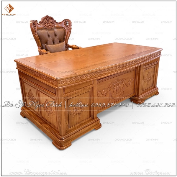 Bàn làm việc giám đốc dai 1,97m gỗ tự nhiên