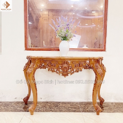 Mẫu bàn bán nguyệt gỗ tự nhiên