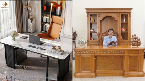 Nên chọn bàn giám đốc có mặt đá hay hoàn toàn bằng gỗ