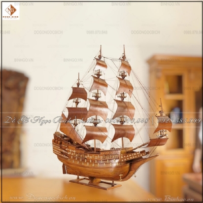 Thuyền cổ gỗ hương dài 120cm 