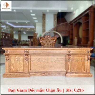 Bàn giám đốc mẫu Châu Âu gỗ tự nhiên