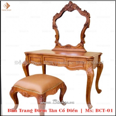 Bàn trang điểm tân cổ điển gỗ Gõ Đỏ TCD 01