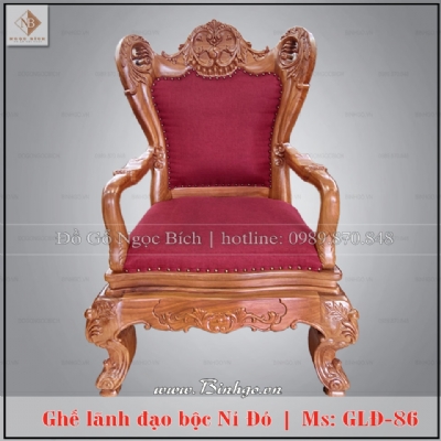 Ghế lãnh đạo gỗ tự nhiên bộc nỉ đỏ