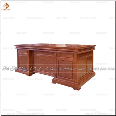 Bộ Bàn Ghế Làm Việc Mẫu Hoa Lá Tây Trơn dài 197cm 