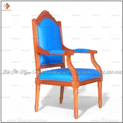Ghế Mẫu Putin Da Xanh Dương Gỗ Gõ Đỏ