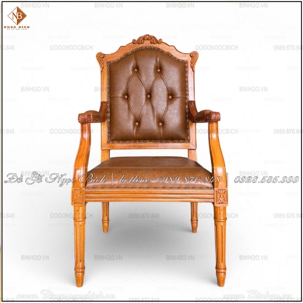 Ghế làm việc Giám Đốc mẫu Putin 2 bọc da rút trám 