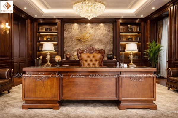 Phòng giám đốc rộng trên 40m2 thì nên chọn bàn làm việc kiểu gì? 