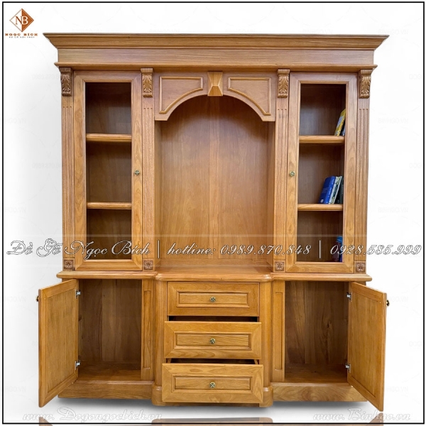 Tủ tài liệu dài 2m10 gỗ gõ đỏ 