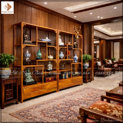 Tủ vách ngăn gỗ tự nhiên 1m2 thiết kế nghệ thuật