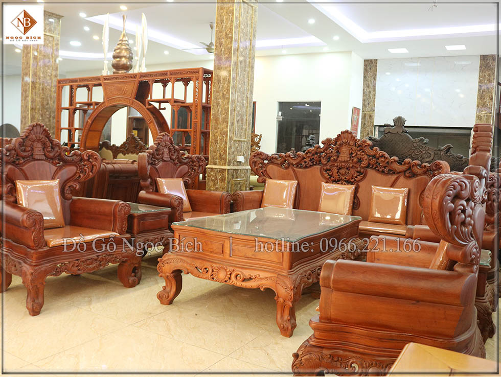 Bộ Hoàng Gia vách đặc 10 món gỗ hương