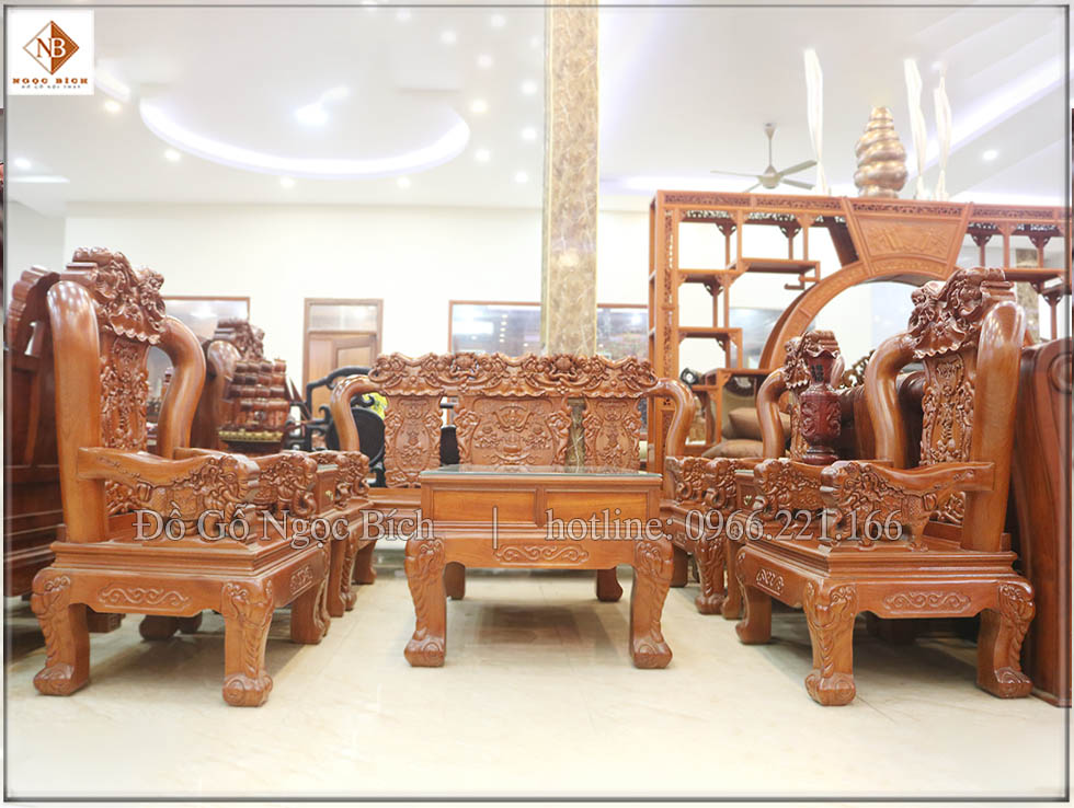 Bộ Quốc voi gỗ gõ đỏ 10 món