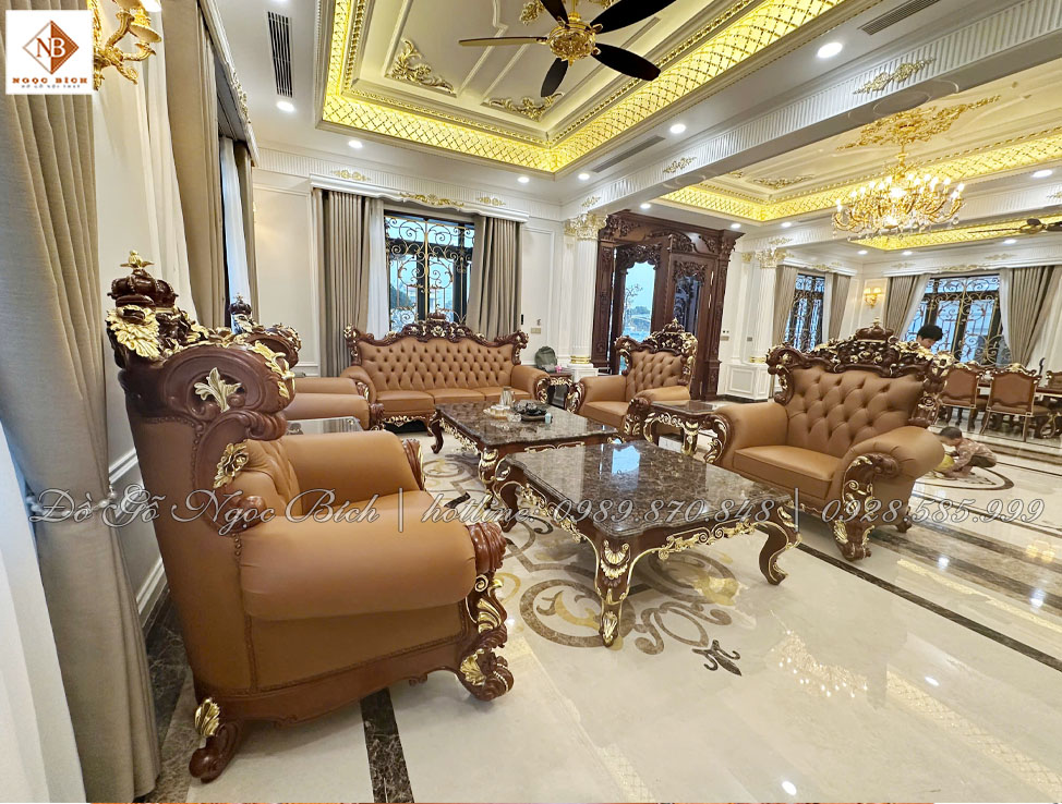 Bộ bàn ghế phù hợp đặt tại dinh thự , biệt thự , phòng khách cao cấp 
