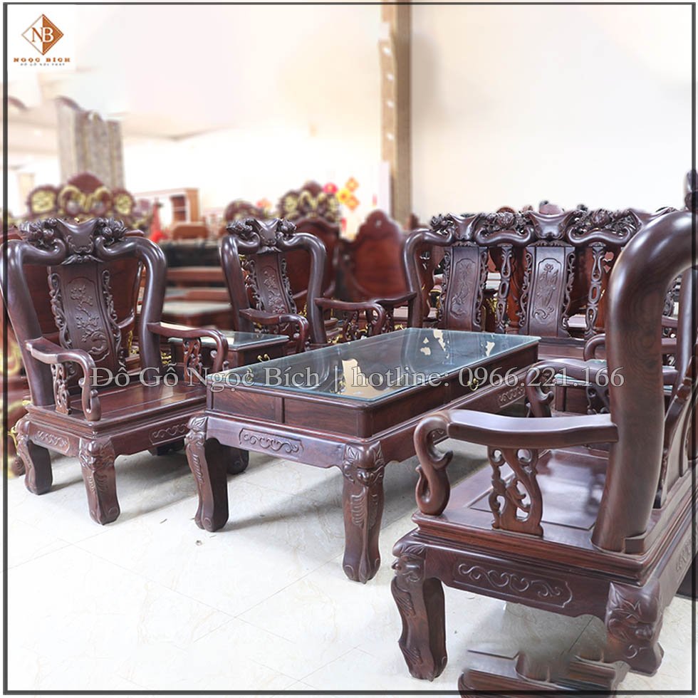 Bộ ghế Quốc Đào gỗ trắc nam phi