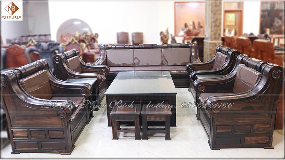 Bộ Sofa phòng khách gỗ mun 