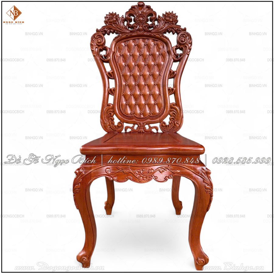 Chân ghế được uốn cong mềm mại , kết cấu gỗ tự nhiên chắc chắn