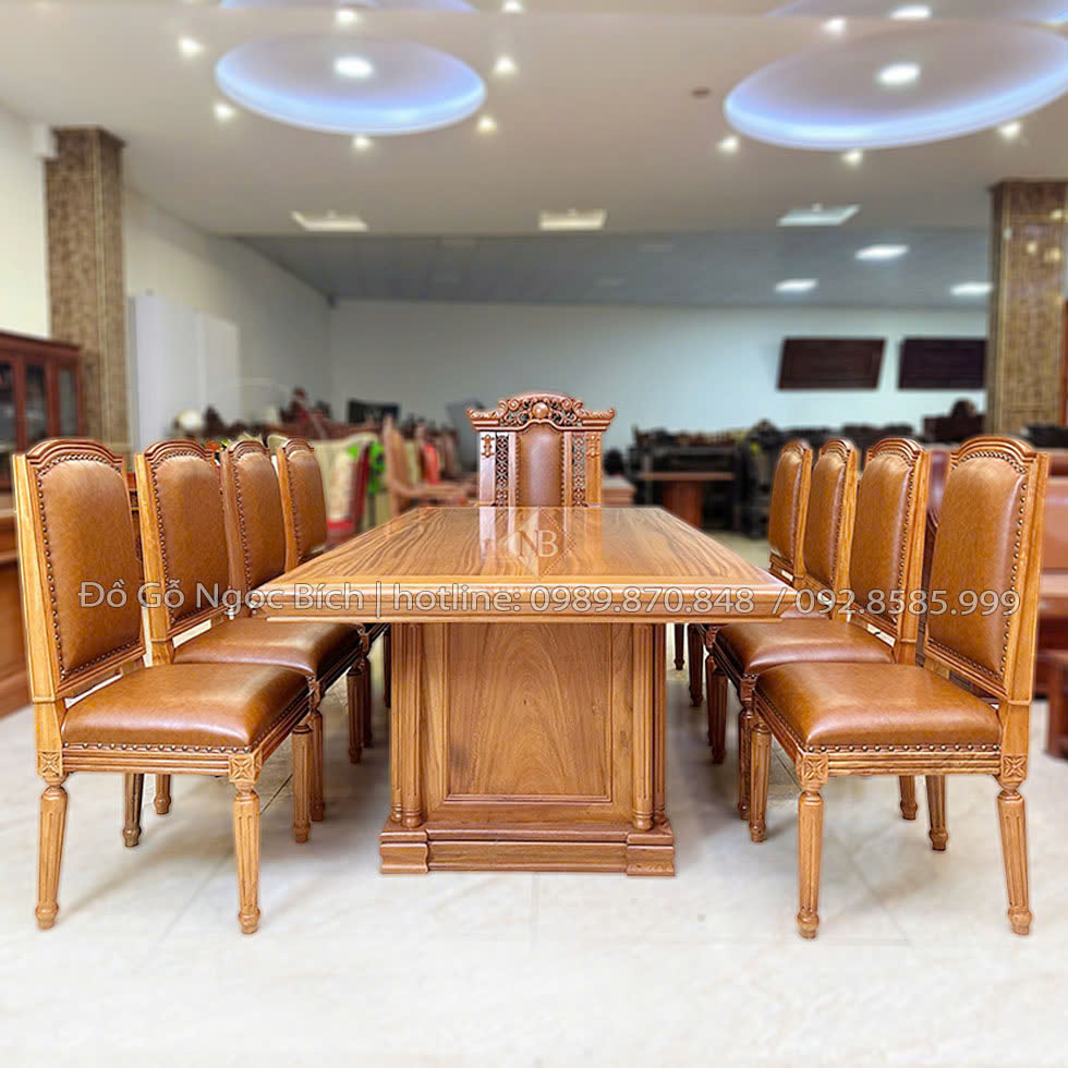 Ghế Chủ Tọa và bàn ghế họp chất liệu gỗ tự nhiên 