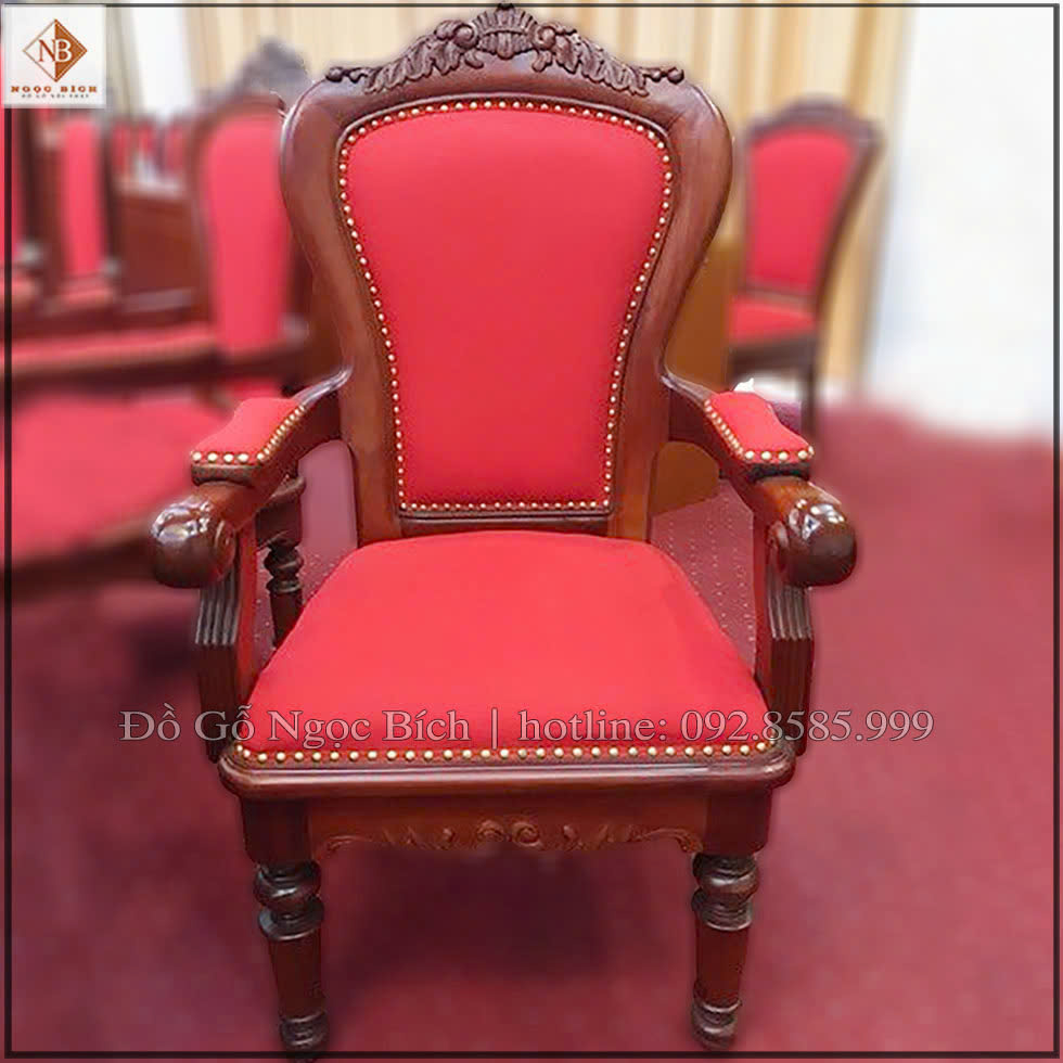 Ghế họp phòng họp trực tuyến Tỉnh Ủy chất liệu gỗ tự nhiên