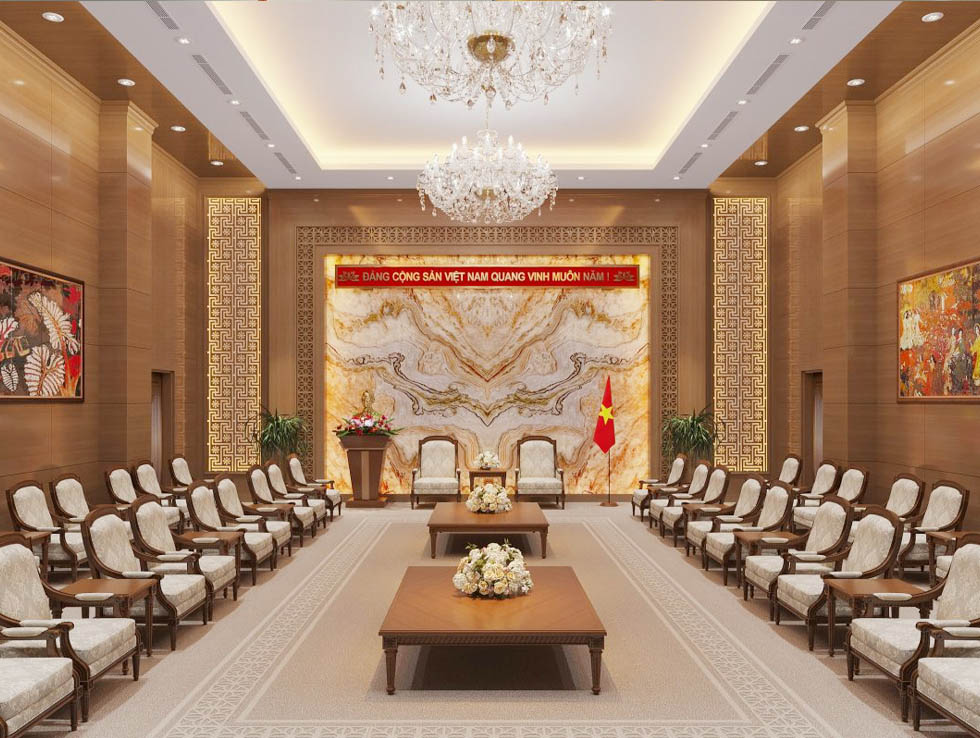 Phòng khánh tiết cấp Bộ nơi thể hiện quyền lực , tầm vóc của cơ quan lãnh đạo cao cấp