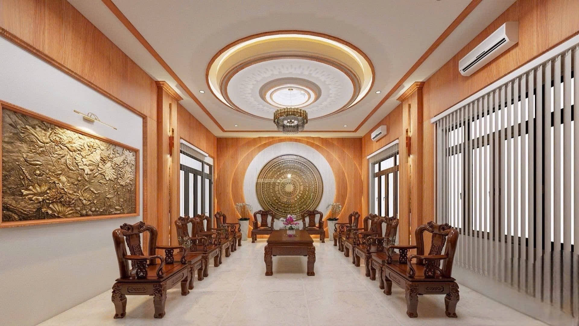 Thiết kế nội thất đảm bảo sự trang nghiêm , uy nghi