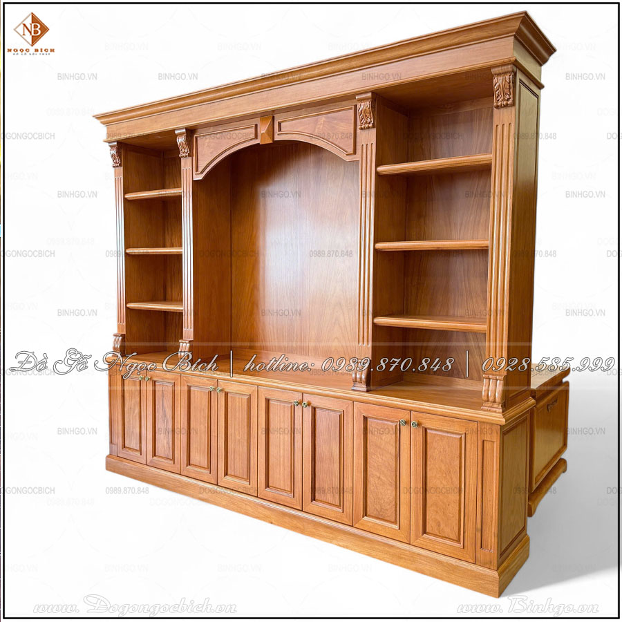 Tủ Tài Liệu 310cm Gỗ Tự Nhiên