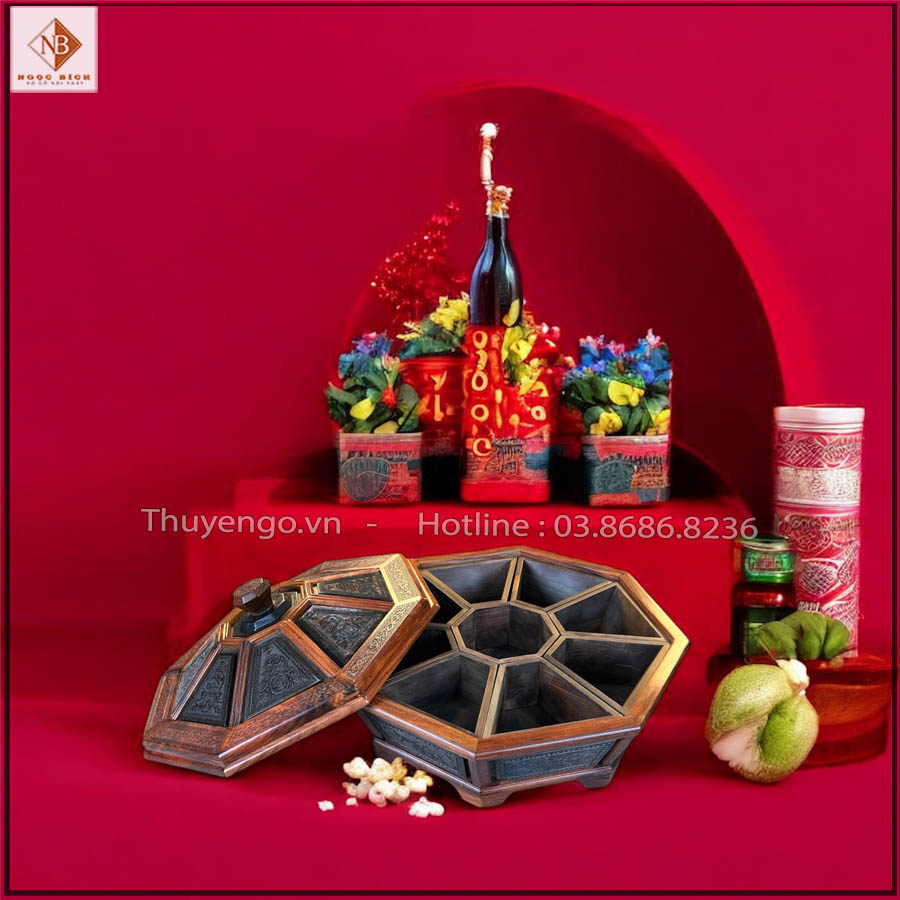 Hộp đựng bánh kẹo gỗ trắc