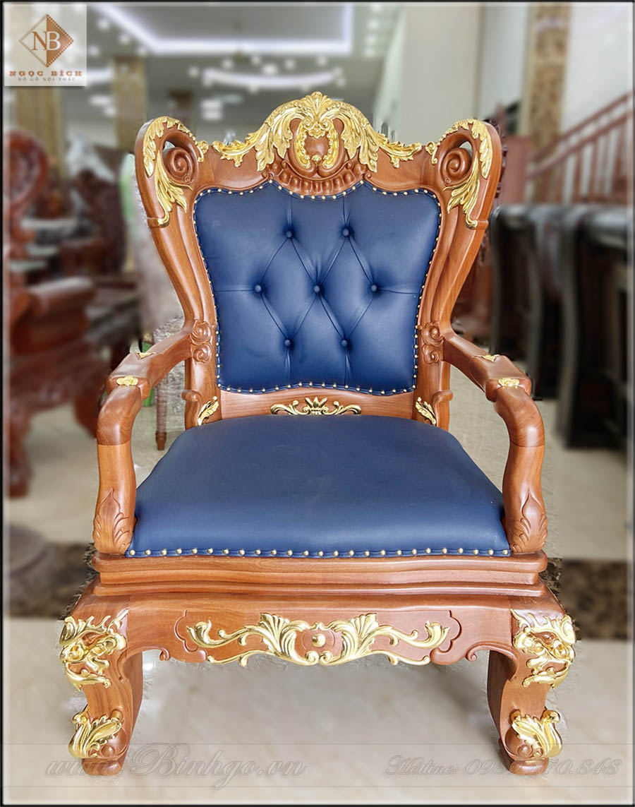 Ghé Chủ Tịch bọc da màu xanh dương