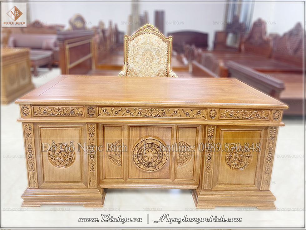 Bàn làm việc mẫu Trống Đồng