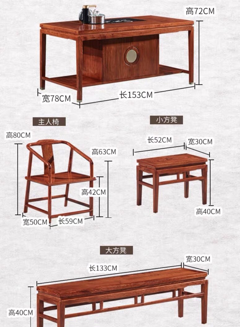 Kích thước của bộ bàn trà
